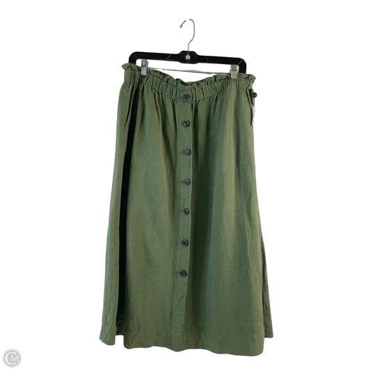 Skirt Midi By Madewell In Green, Size: 12