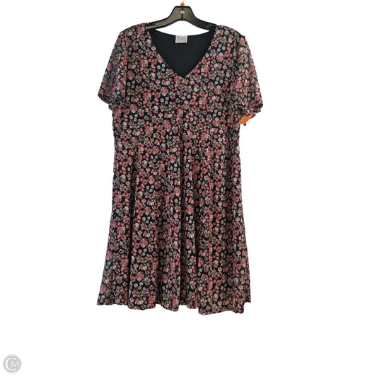 Dress Casual Short By Siren Lily In Black & Pink, Size: Xl