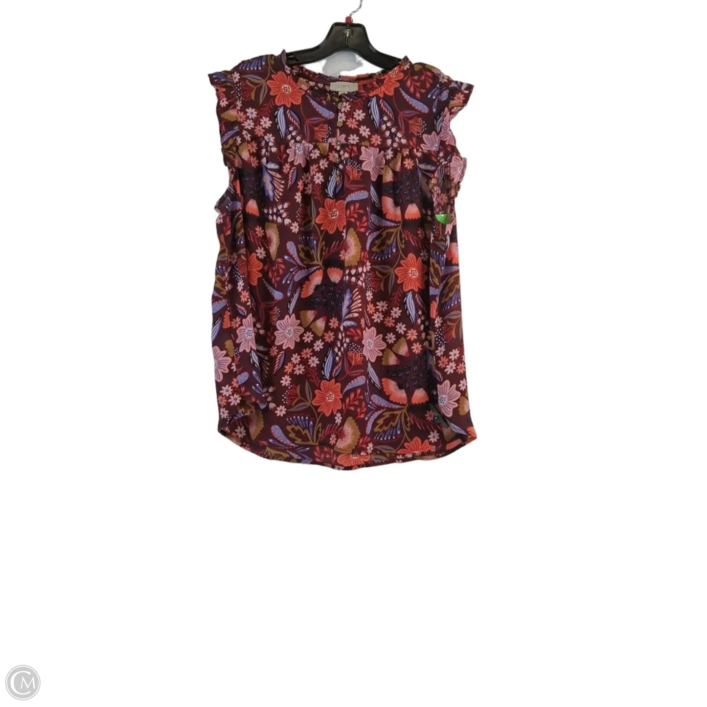 Top Sleeveless By Loft In Orange & Purple, Size: Xl