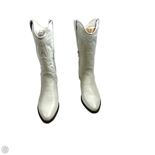 Boots Mid-calf Heels By Steve Madden In White, Size: 9
