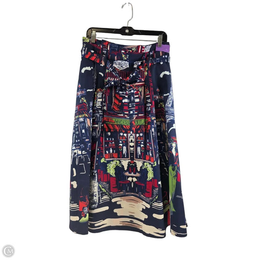 Skirt Midi By Clothes Mentor In Blue & Red, Size: L