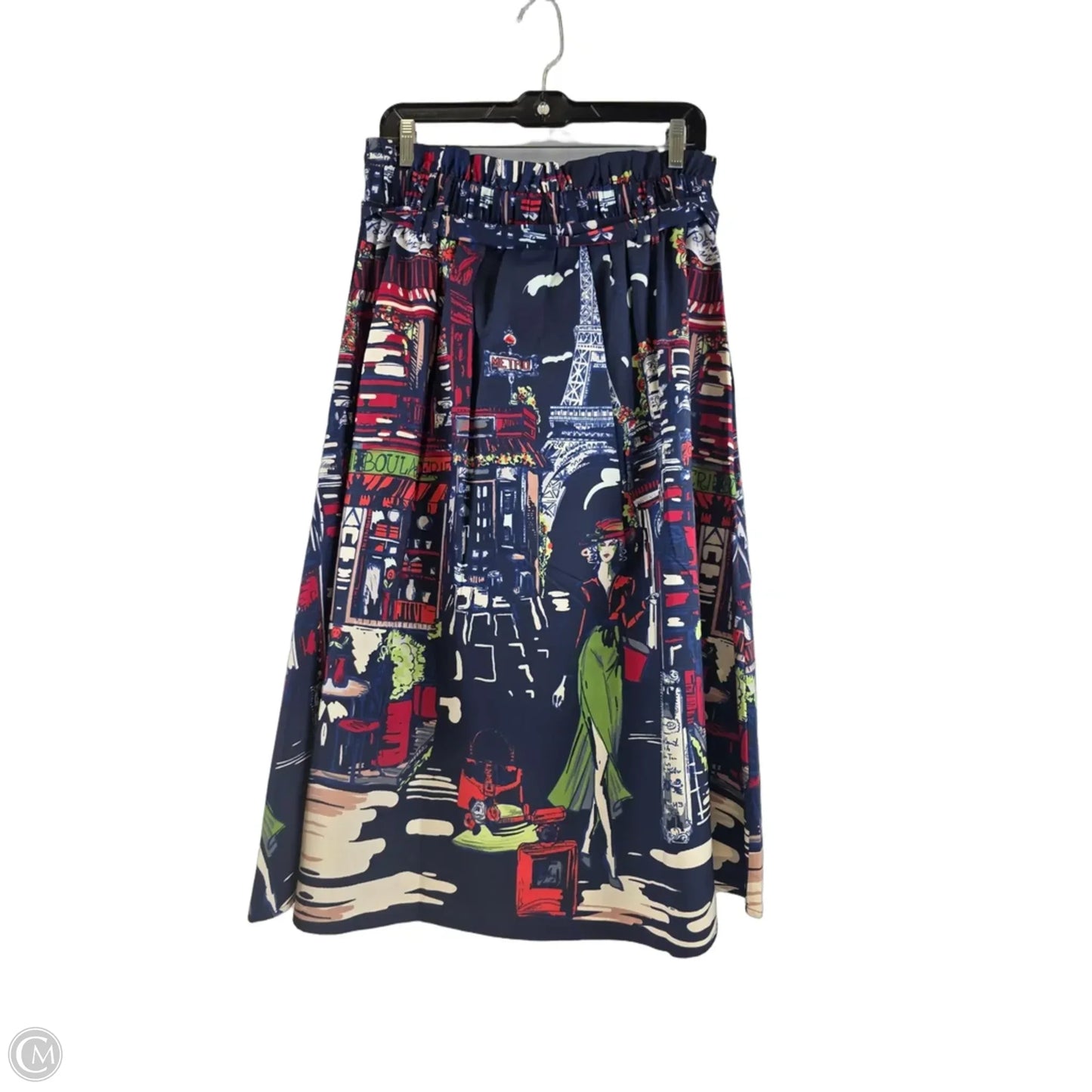 Skirt Midi By Clothes Mentor In Blue & Red, Size: L
