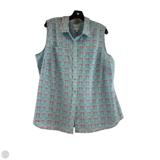 Top Sleeveless By Talbots In Blue & Pink, Size: 2x