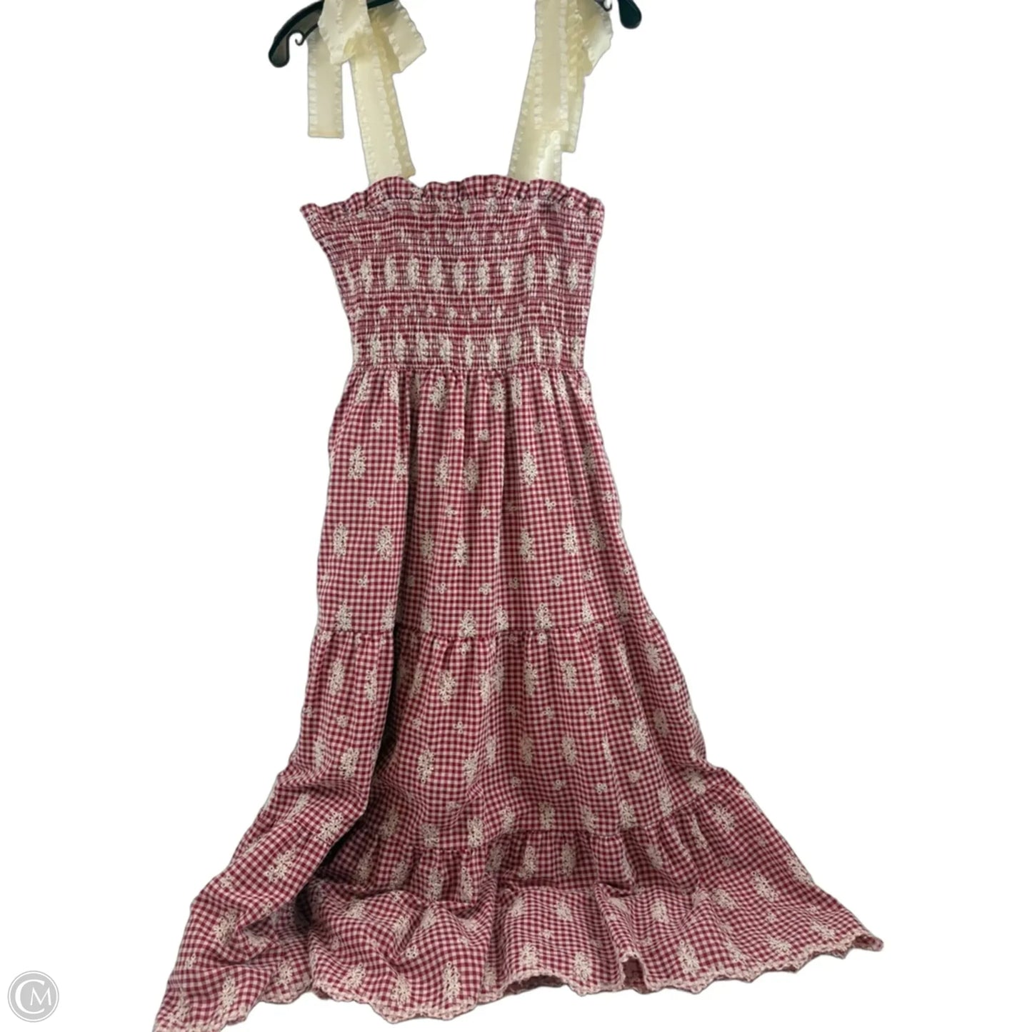 Dress Casual Midi By Clothes Mentor In Cream & Red, Size: M