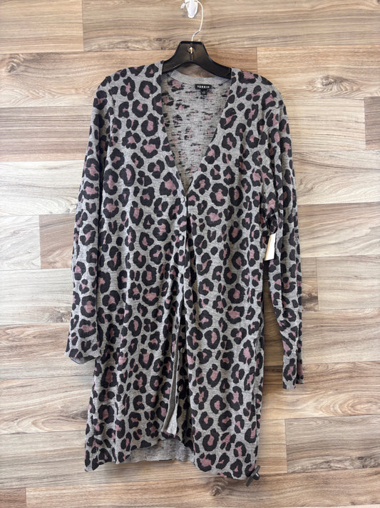 Sweater Cardigan By Torrid In Animal Print, Size: 1x