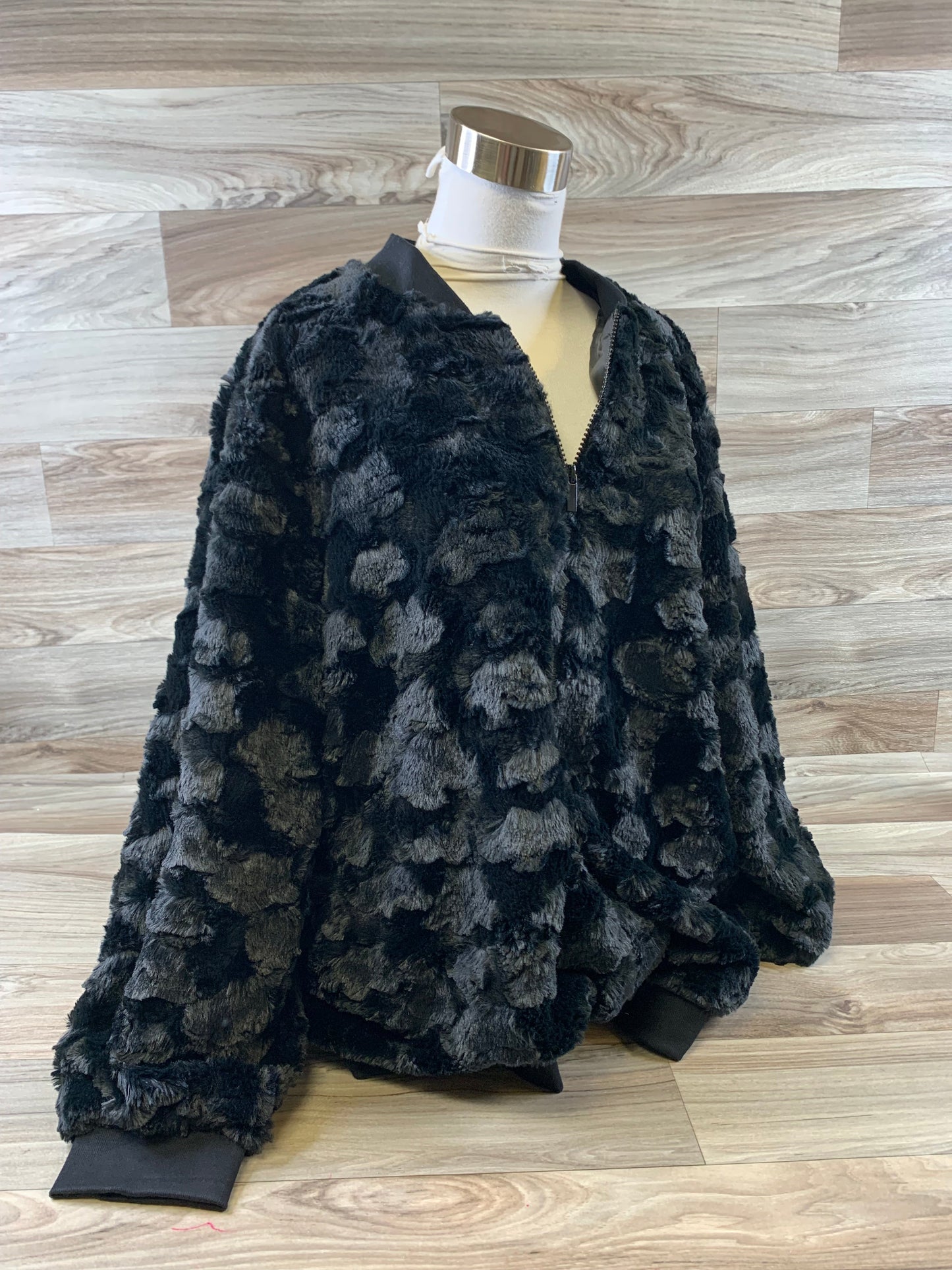 Jacket Faux Fur & Sherpa By Alfred Dunner In Black, Size: 1x