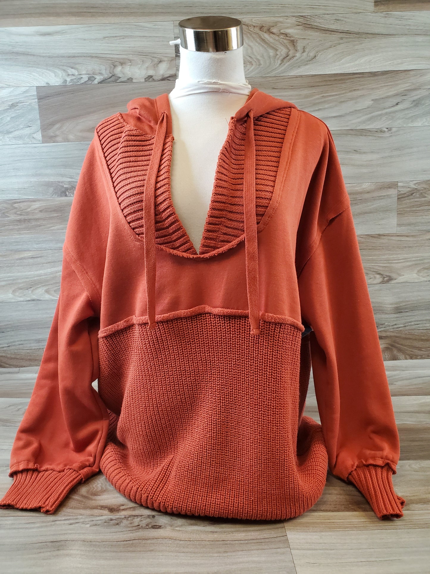 Sweatshirt Hoodie By Time And Tru In Orange, Size: L