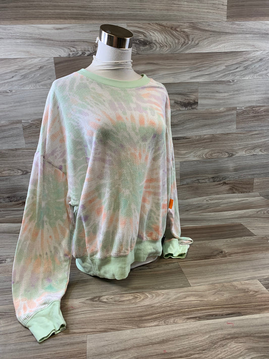 Top Long Sleeve By Pink In Tie Dye Print, Size: L