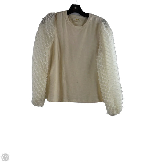 Top Long Sleeve Basic By Anthropologie In Cream, Size: S