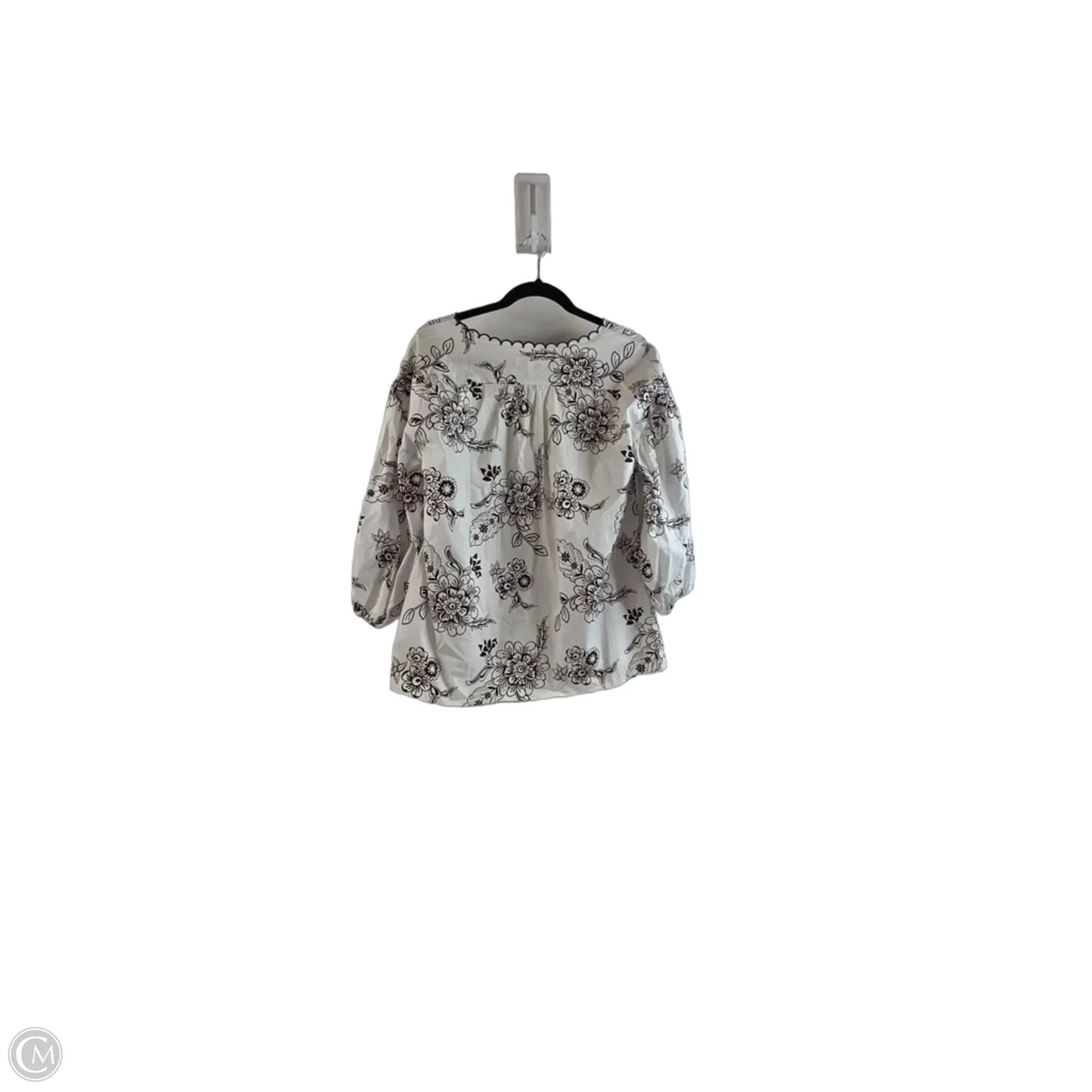 Top 3/4 Sleeve By Clothes Mentor In Brown & White, Size: M