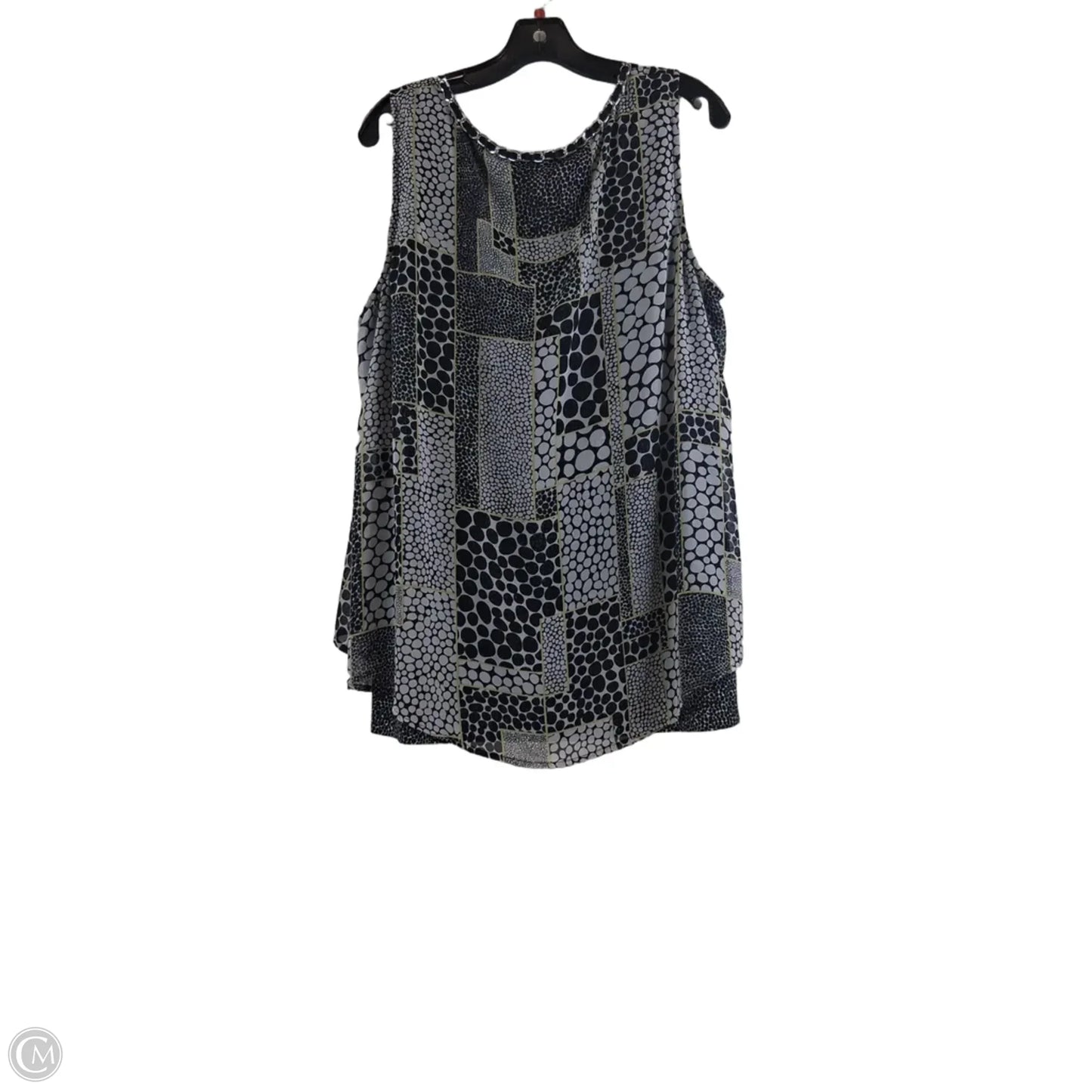 Top Sleeveless By Alfani In Black & White, Size: 2x