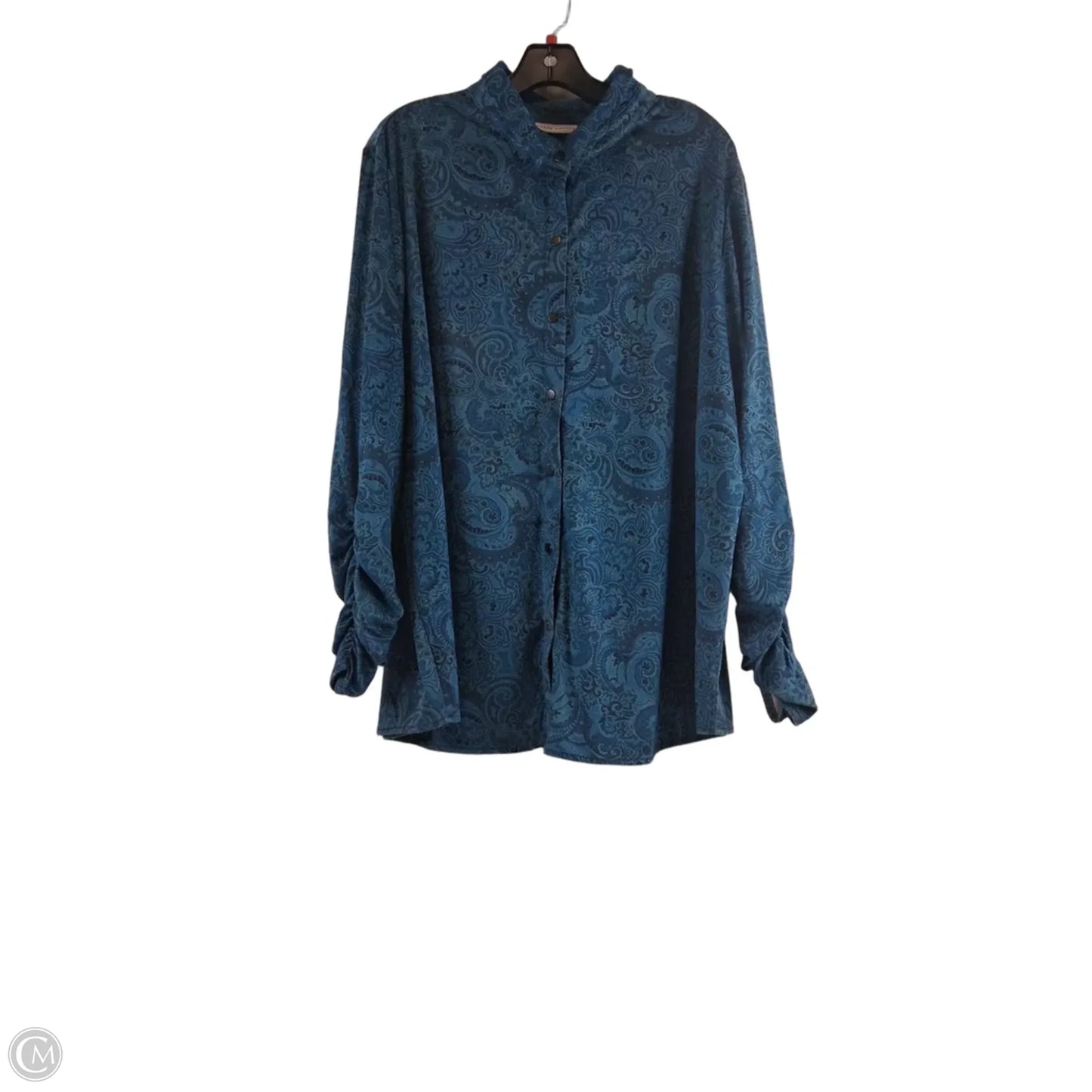 Top Long Sleeve By Susan Graver In Blue, Size: Xl