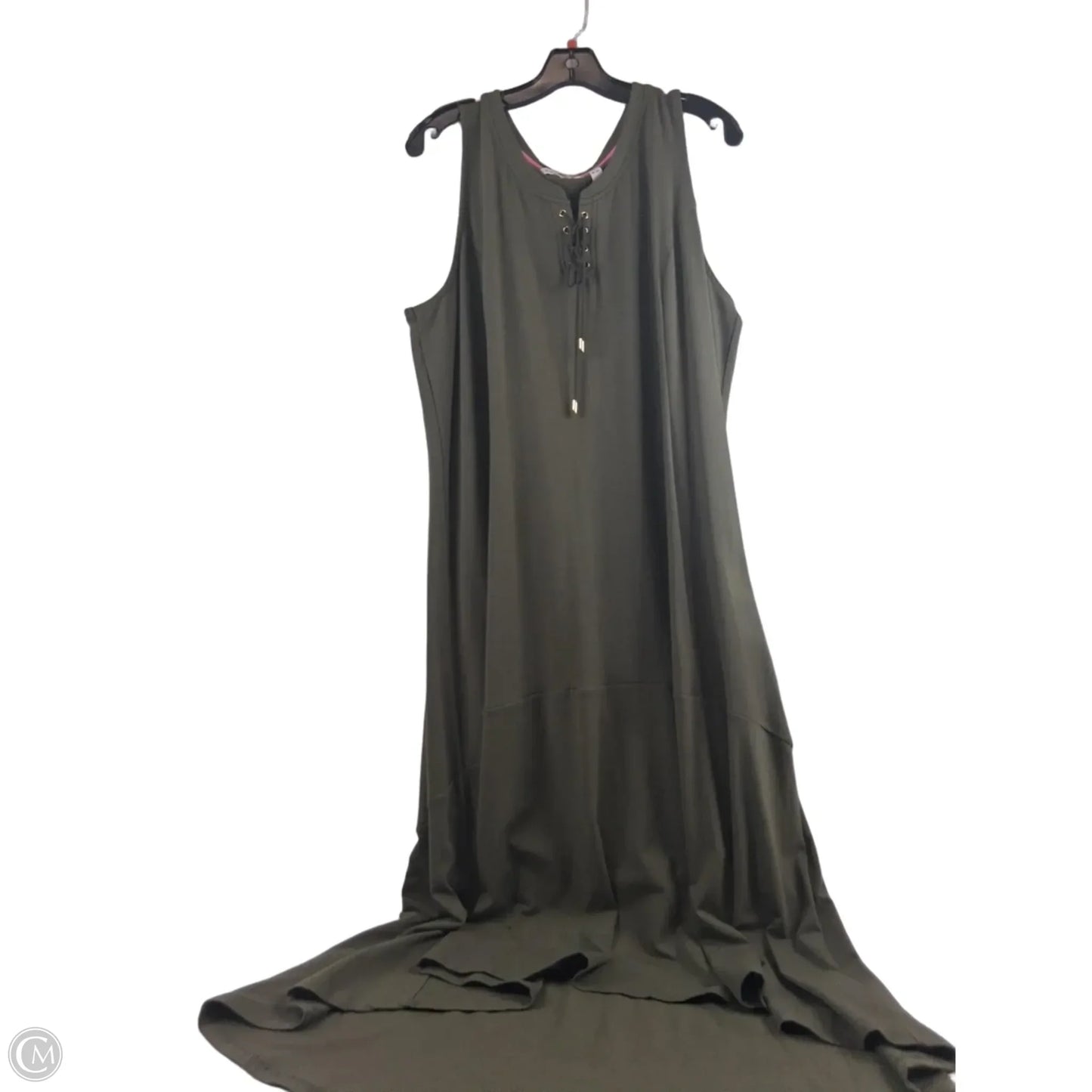 Dress Casual Midi By Isaac Mizrahi Live Qvc In Green, Size: Xlp