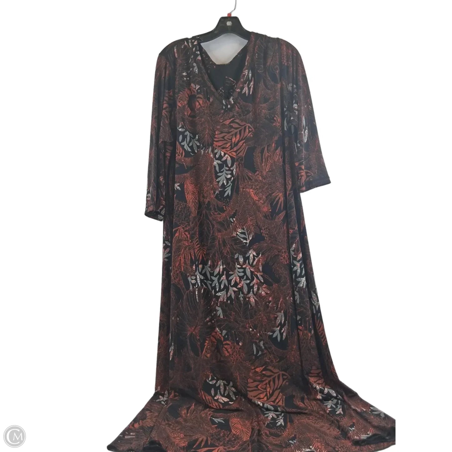 Dress Casual Maxi By Clothes Mentor In Brown & Orange, Size: Xl