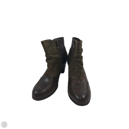 Boots Ankle Heels By Spring Step In Green, Size: 9