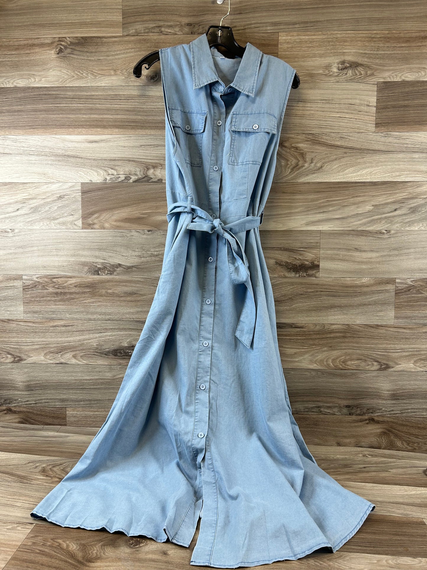 Blue Denim Dress Casual Maxi Cme, Size L