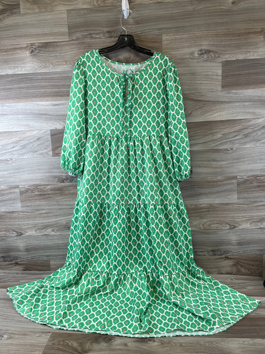 Green & White Dress Casual Maxi Cme, Size M