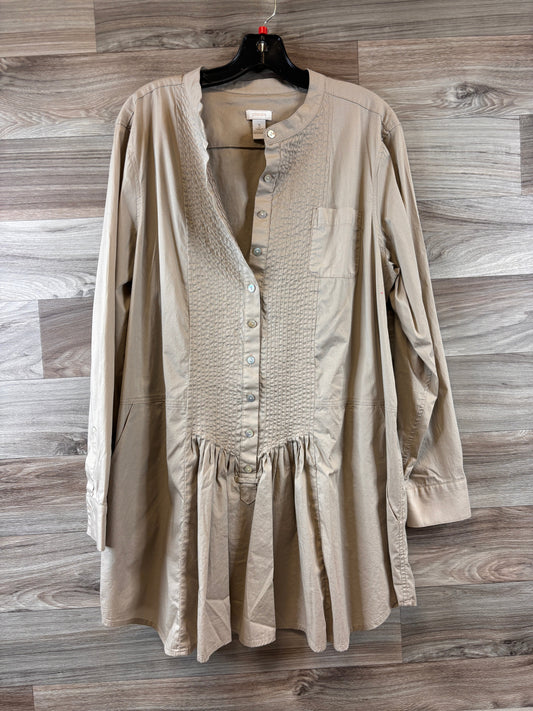 Brown Top Long Sleeve Chicos, Size Xl