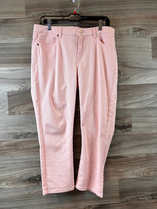 Pink Jeans Cropped Michael By Michael Kors, Size 8