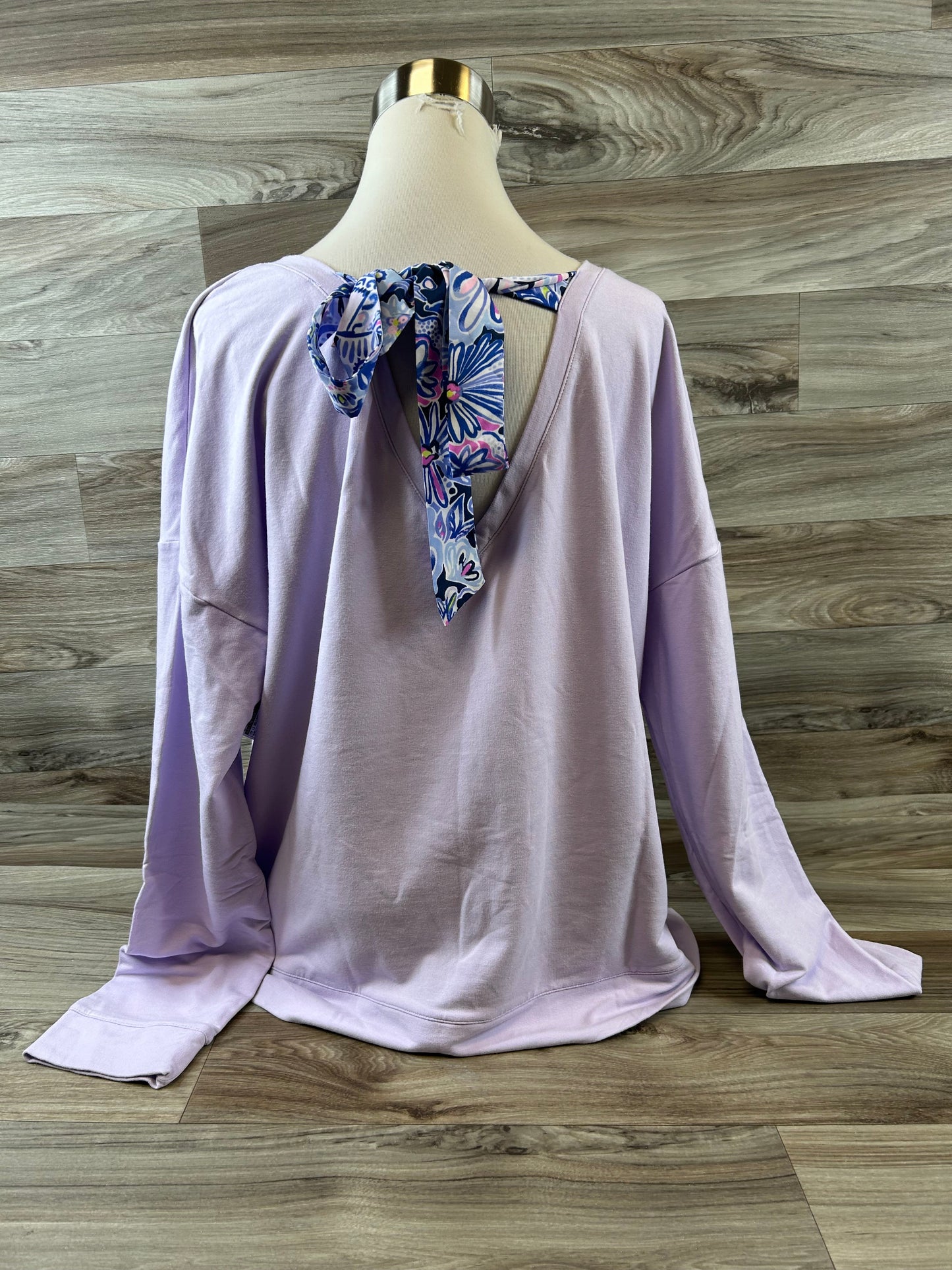 Purple Top Long Sleeve Designer Lilly Pulitzer, Size Xl
