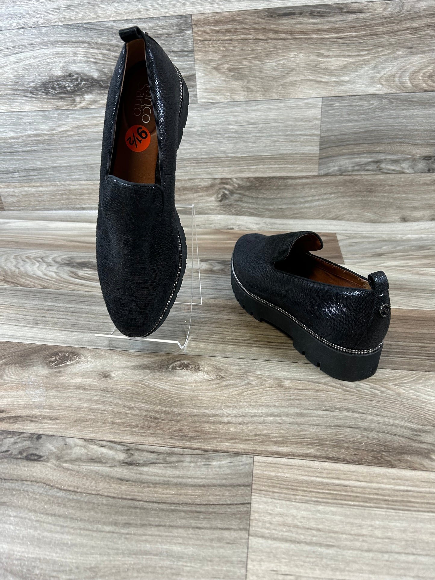 Black Shoes Heels Wedge Franco Sarto, Size 9.5