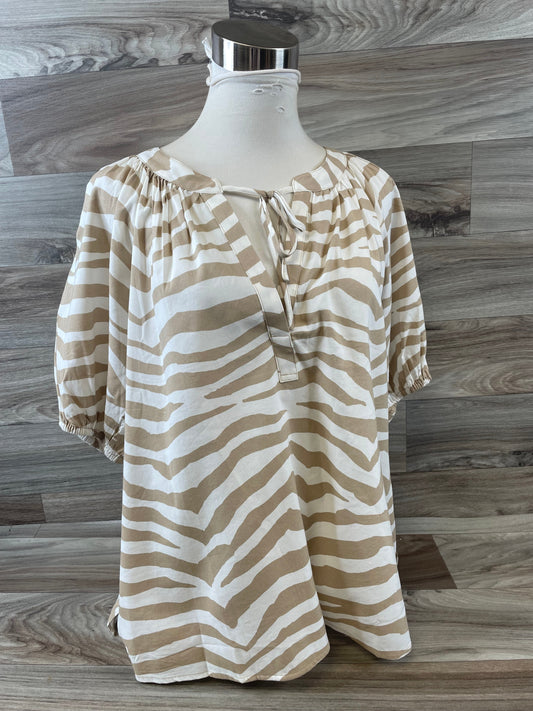 Zebra Print Top Short Sleeve Loft, Size M