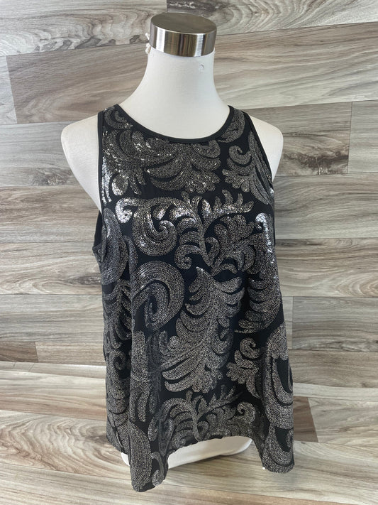 Black & Silver Top Sleeveless Lord And Taylor, Size L