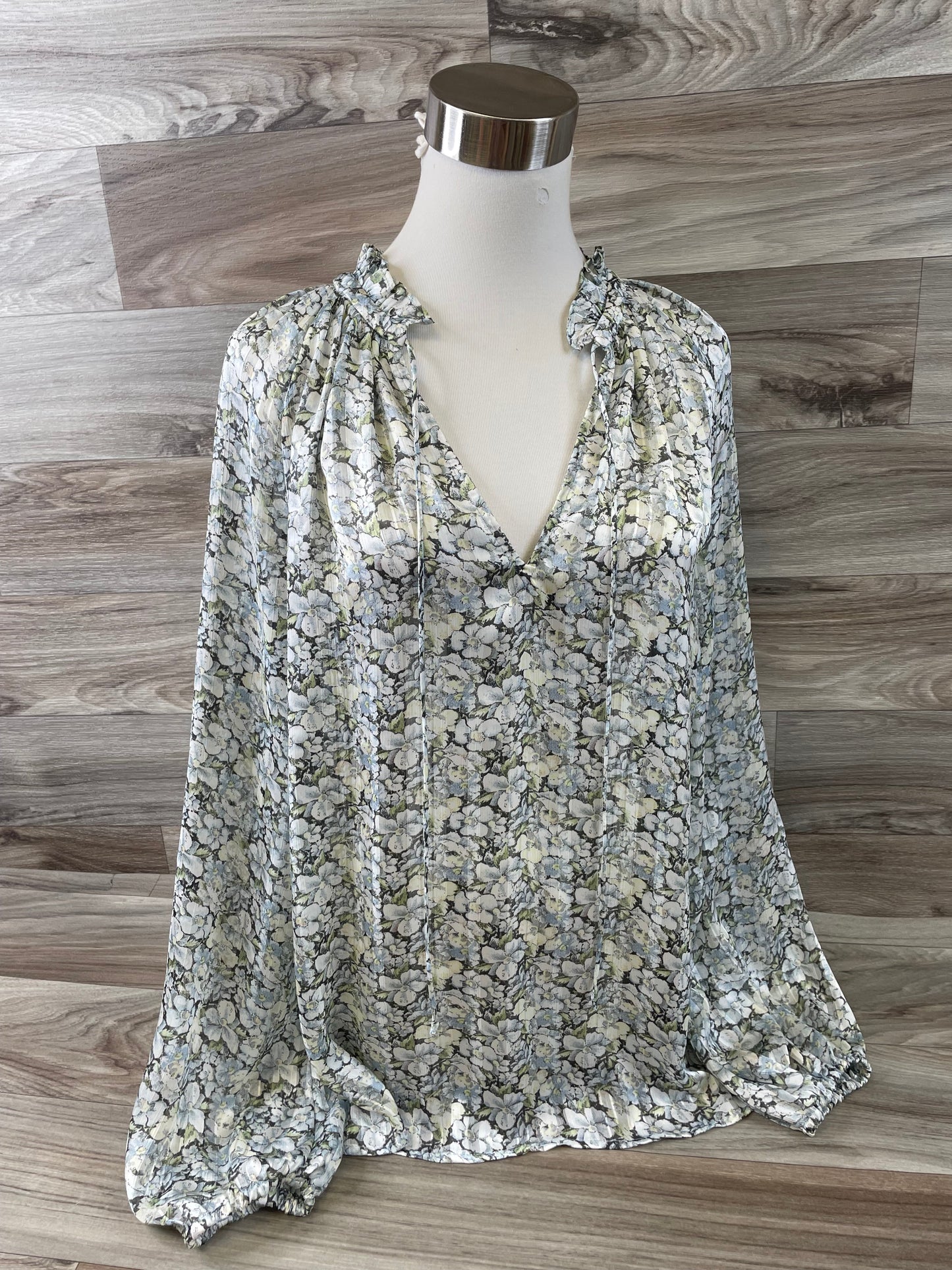 Blue & White Top Long Sleeve H&m, Size M