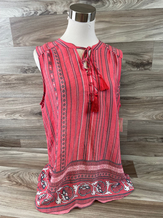 Red & White Top Sleeveless St Johns Bay, Size L