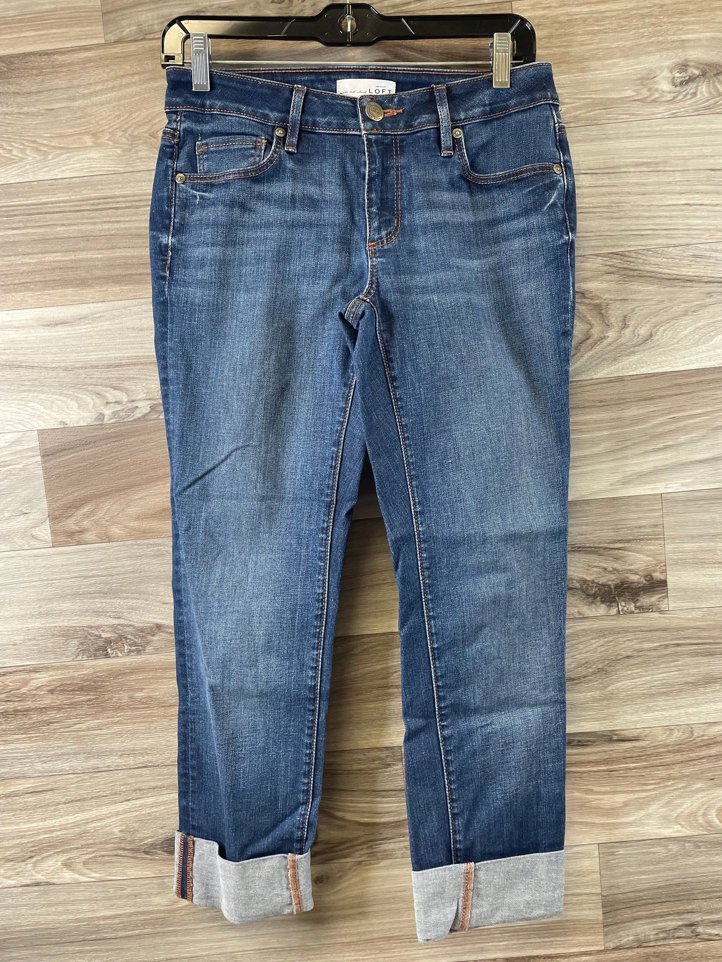 Blue Denim Jeans Straight Loft, Size 2