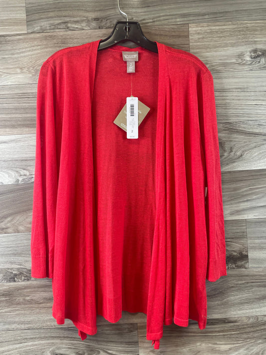 Red Cardigan Chicos, Size L