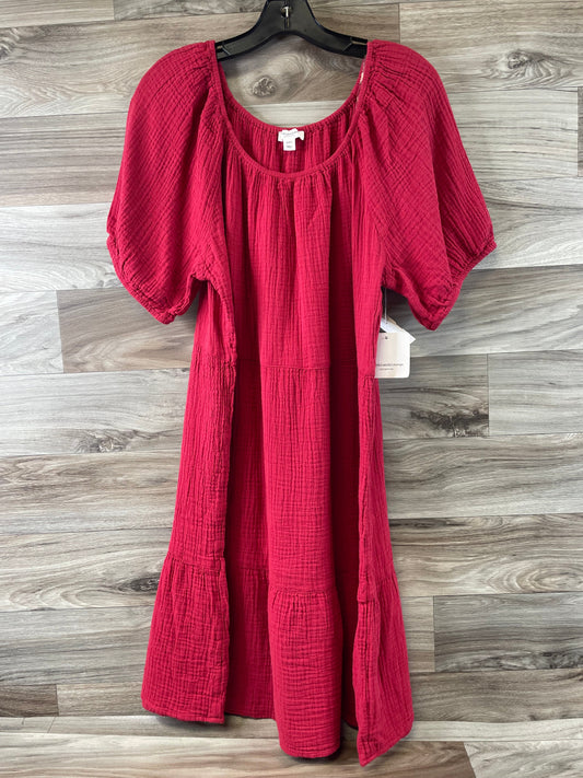 Red Dress Casual Midi Beachlunchlounge, Size L