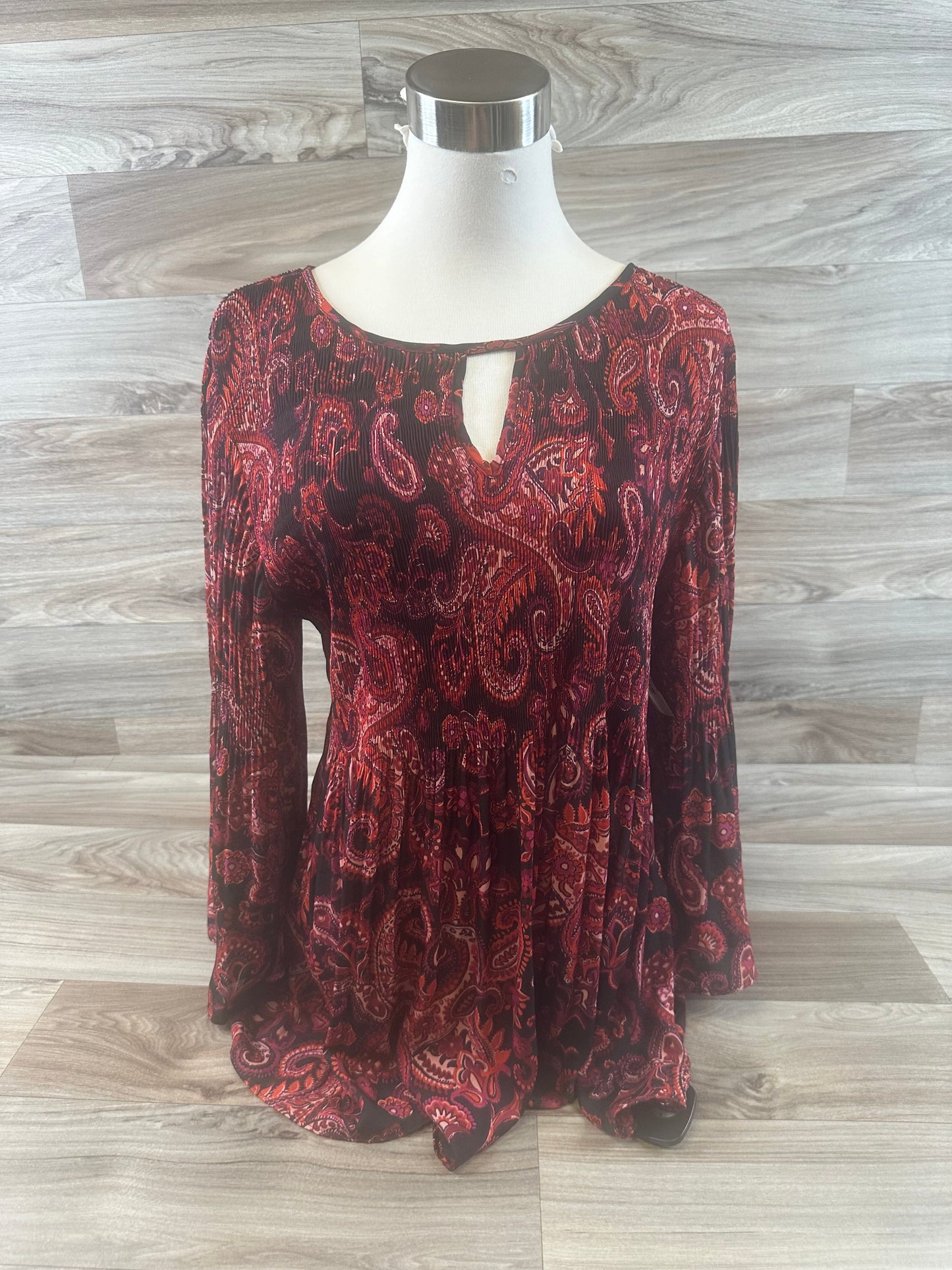 Paisley Print Top Long Sleeve Clothes Mentor, Size L