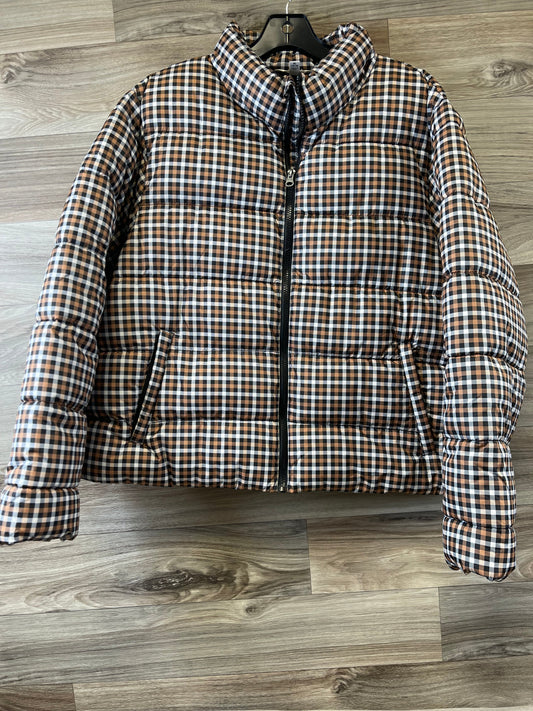 Jacket Puffer & Quilted By Time And Tru In Checkered Pattern, Size: Xl