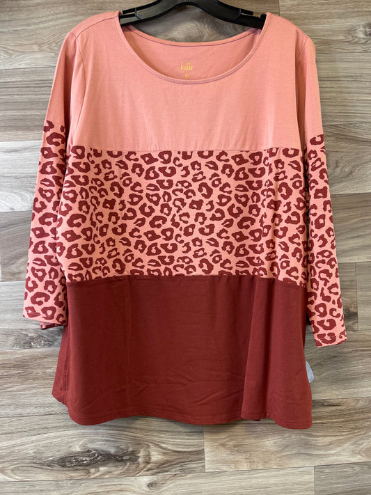 Top 3/4 Sleeve Basic By Belle By Kim Gravel In Orange, Size: L