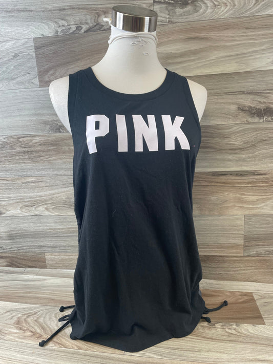 Athletic Tank Top By Pink In Black & White, Size: Xs