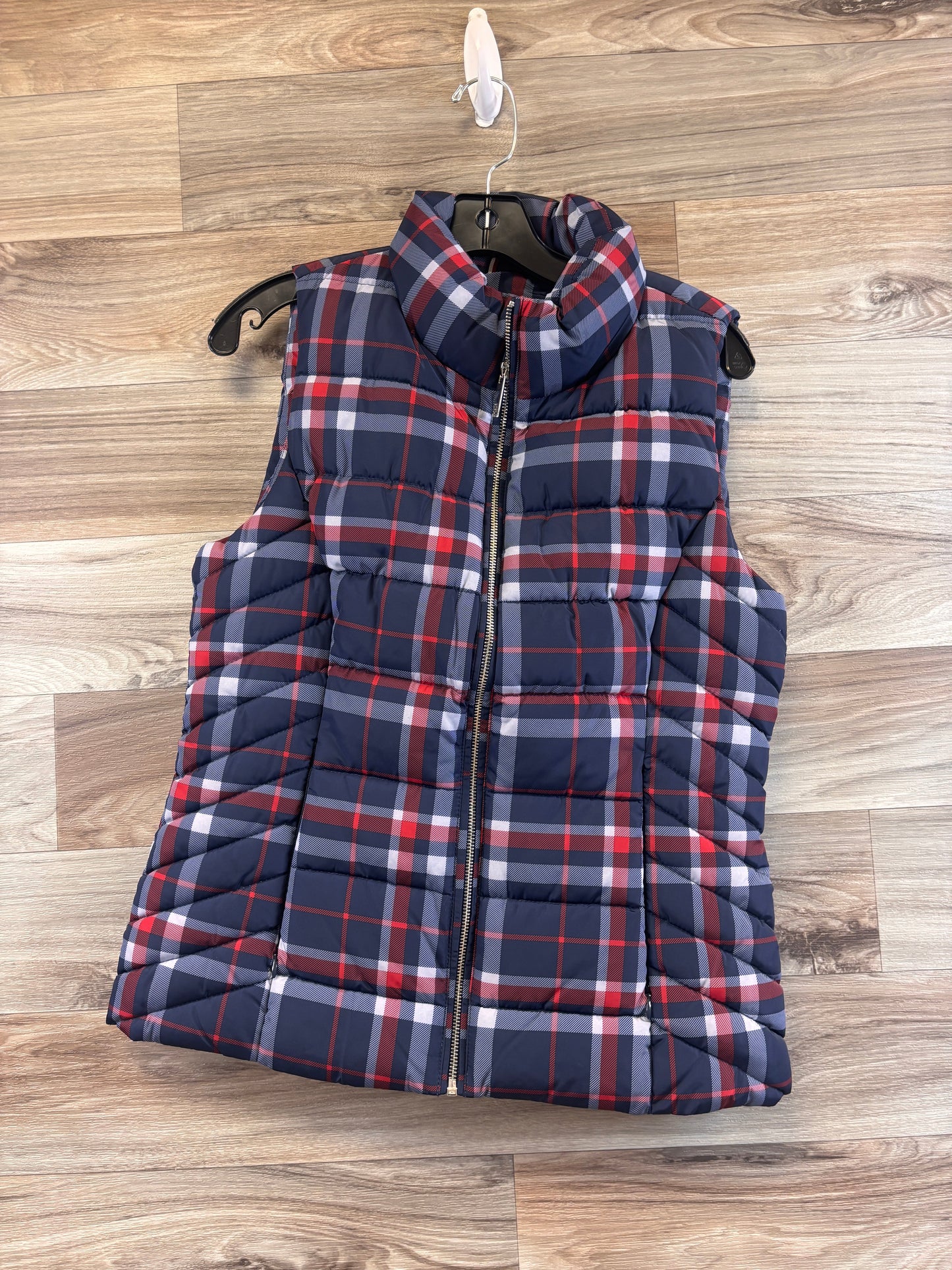 Vest Puffer & Quilted By Tommy Hilfiger In Plaid Pattern, Size: S