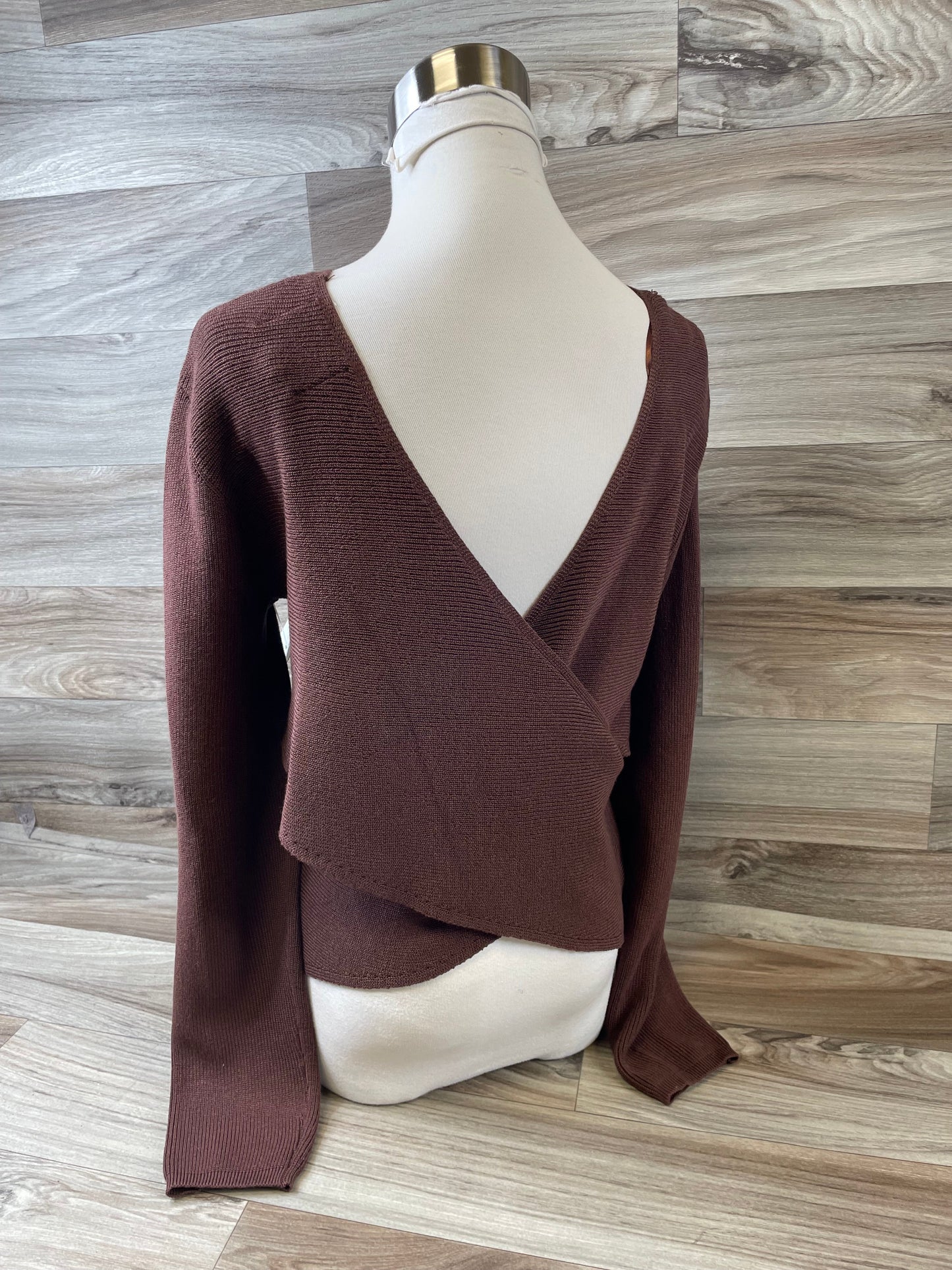 Top Long Sleeve By Pink Rose In Brown, Size: M