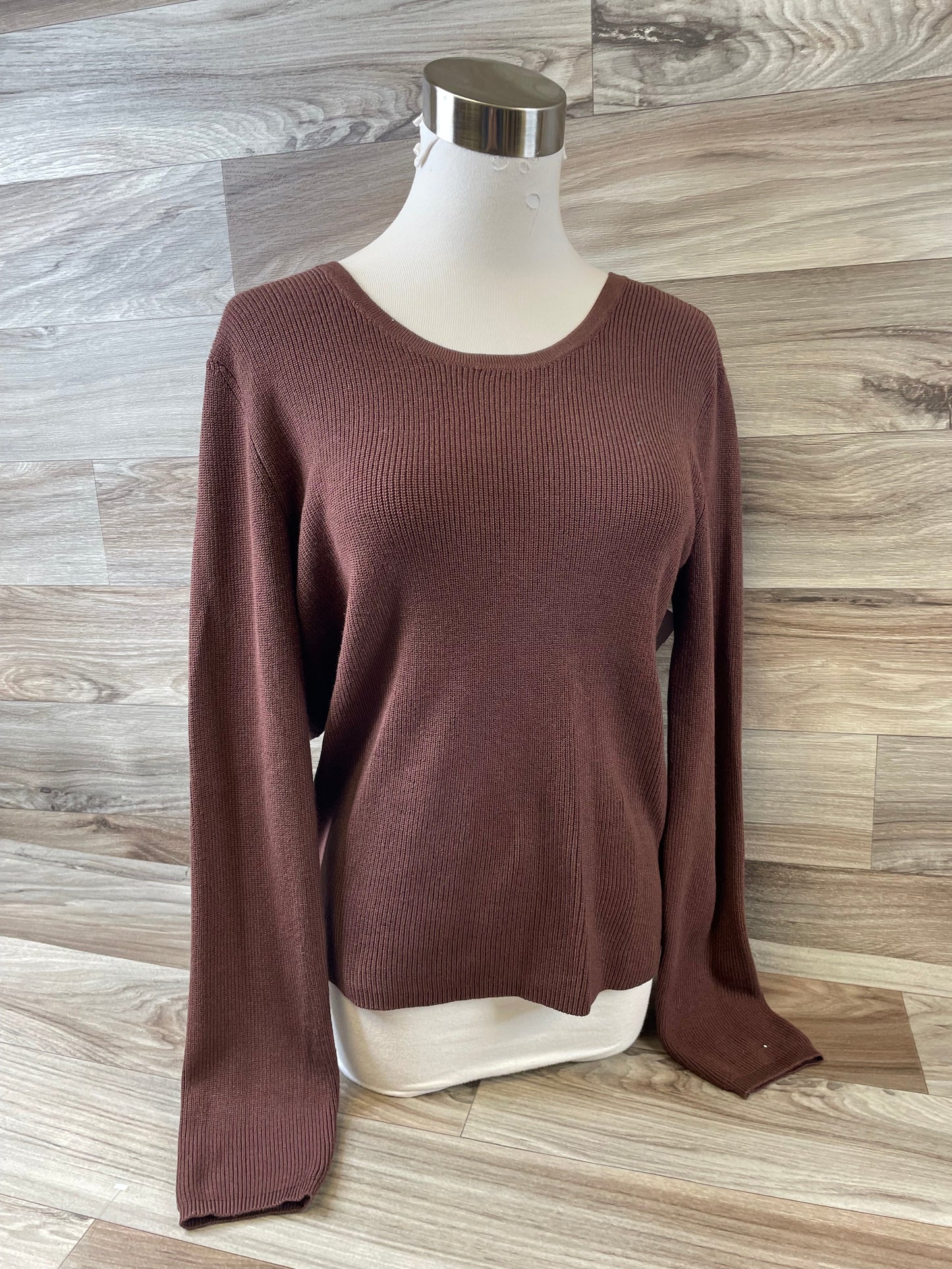 Top Long Sleeve By Pink Rose In Brown, Size: M