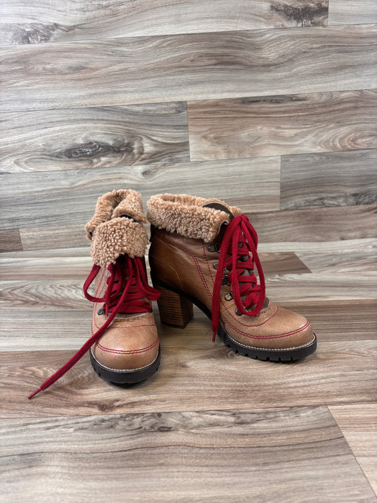 Boots Ankle Heels By Steve Madden In Brown, Size: 8.5