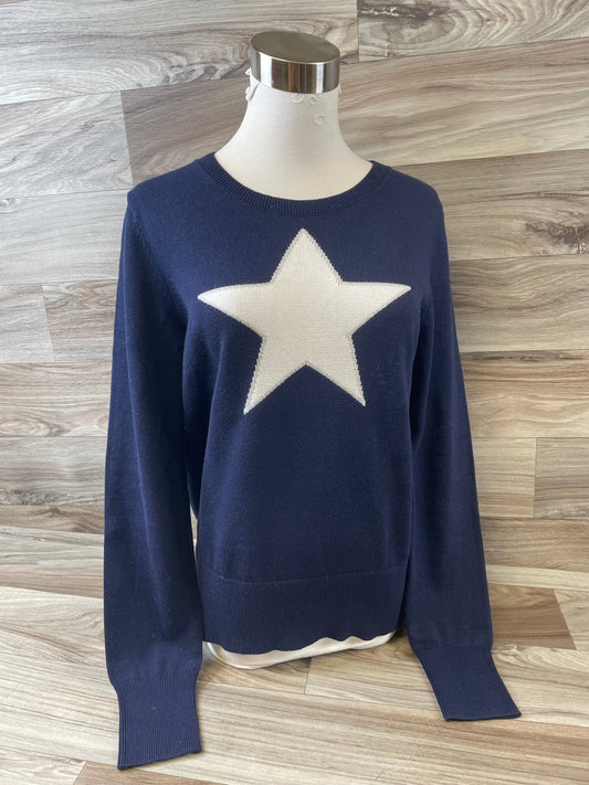 Top Long Sleeve By Gap In Blue & White, Size: M