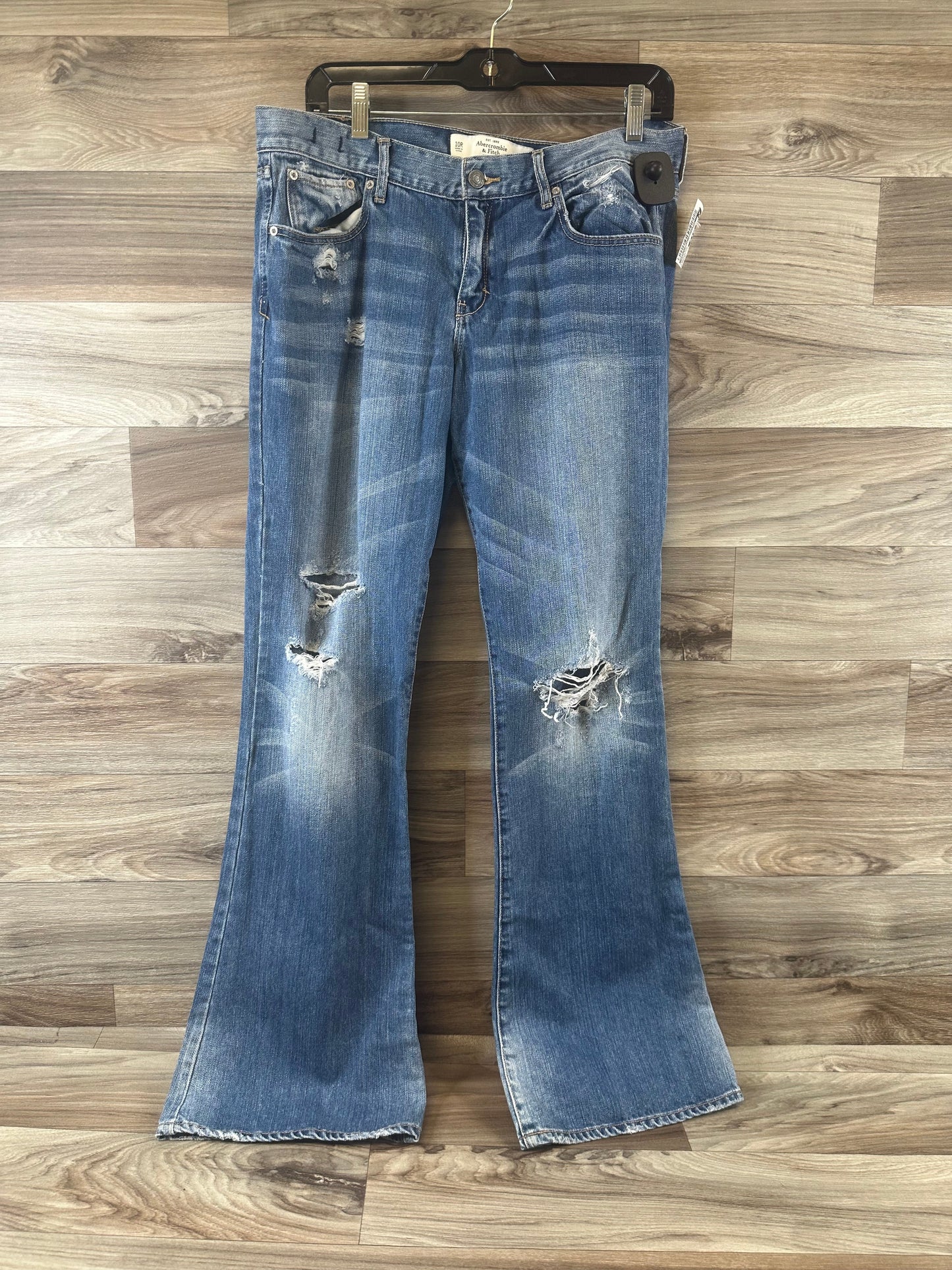 Jeans Boot Cut By Abercrombie And Fitch In Blue Denim, Size: 10