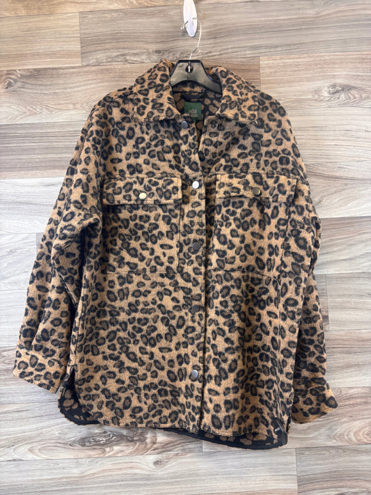 Jacket Shirt By Wild Fable In Leopard Print, Size: S