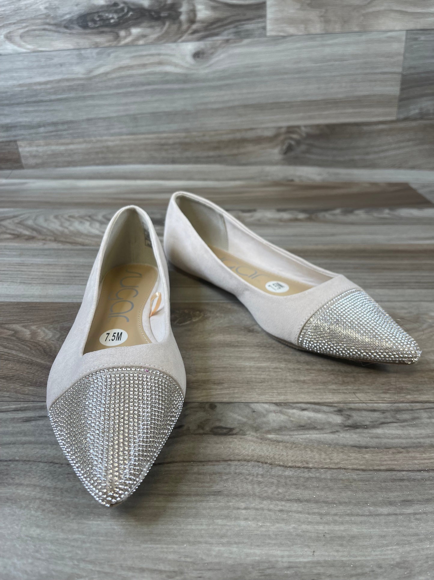 Shoes Flats By Sugar In Silver & Tan, Size: 7.5