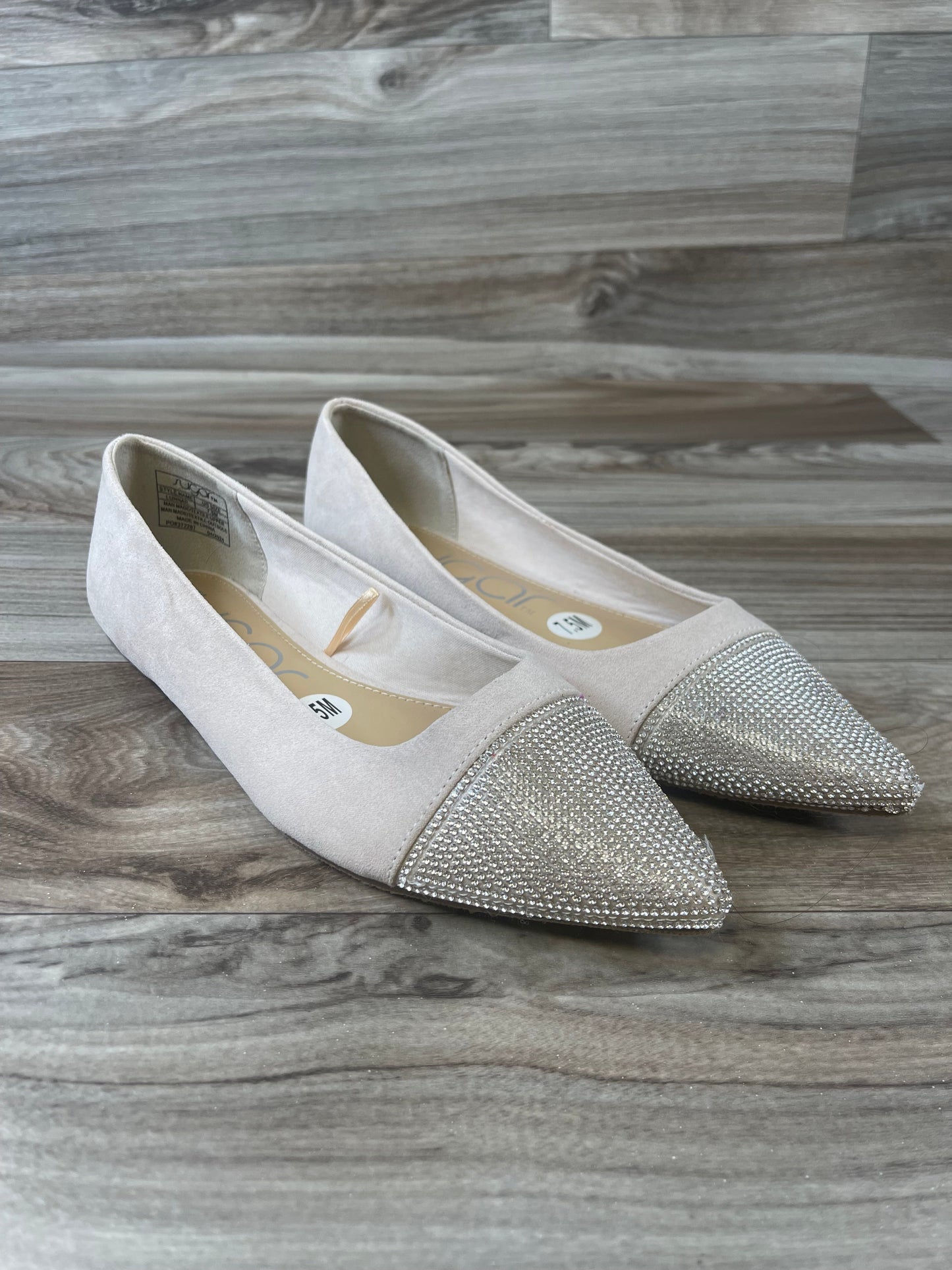 Shoes Flats By Sugar In Silver & Tan, Size: 7.5