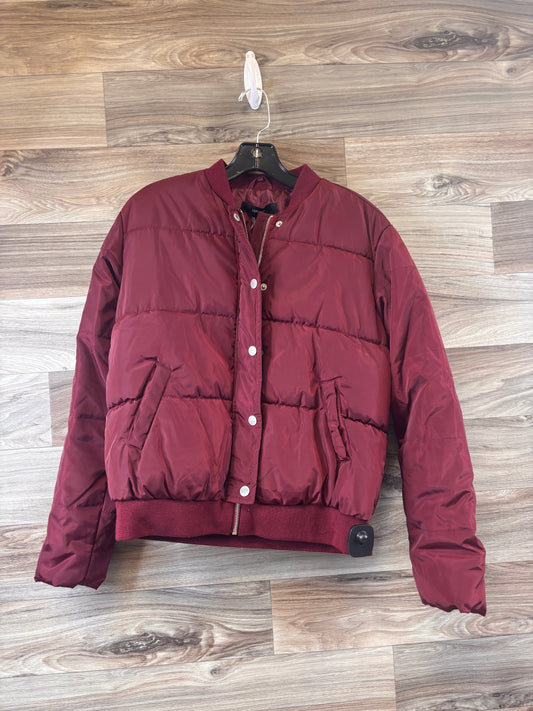 Jacket Puffer & Quilted By Forever 21 In Red, Size: S