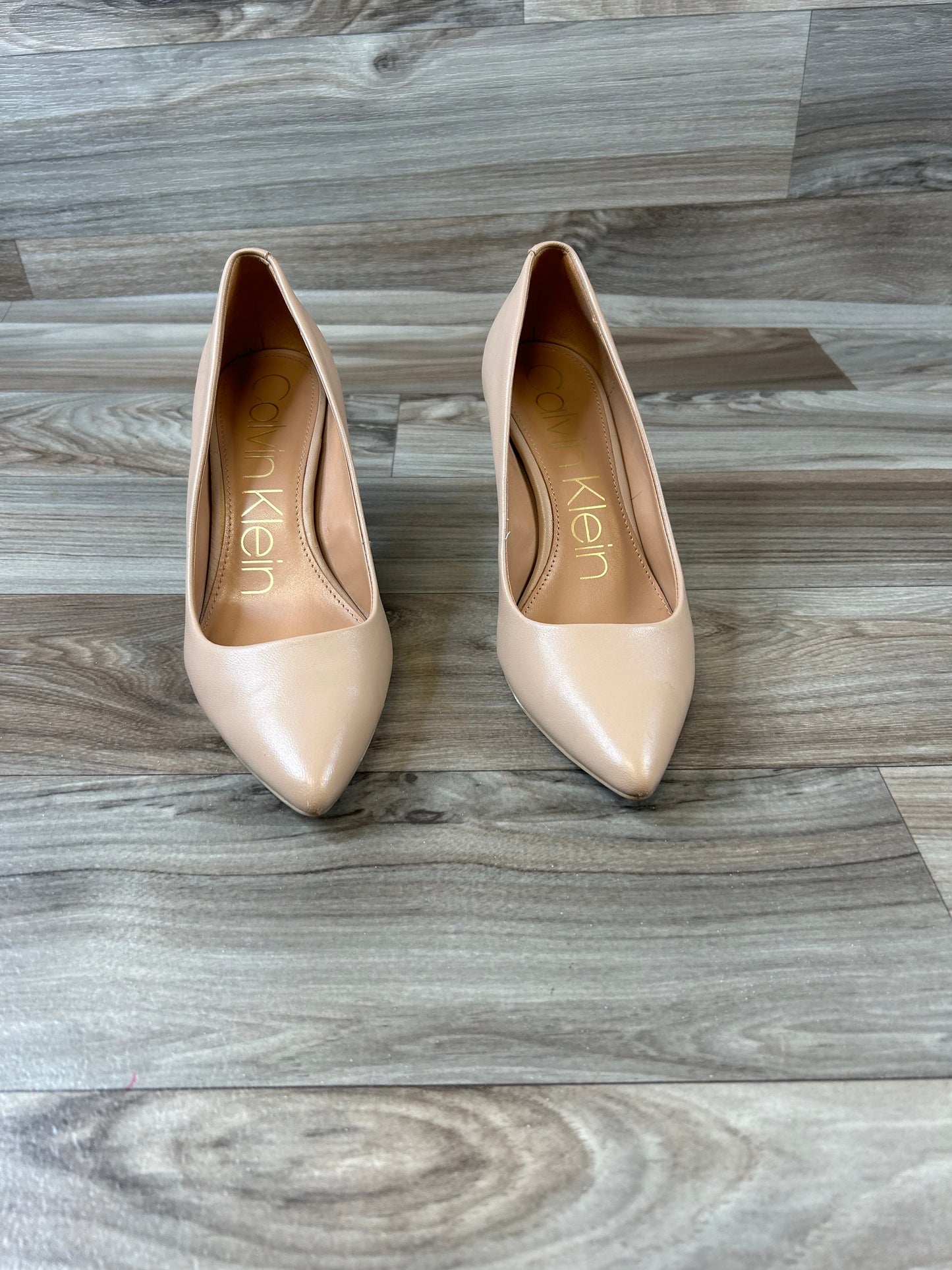 Shoes Heels Stiletto By Calvin Klein In Tan, Size: 8