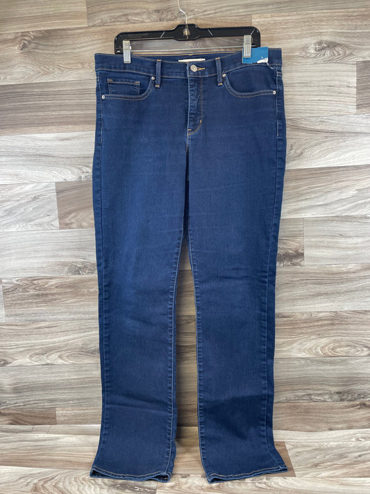 Jeans Straight By Levis In Blue Denim, Size: 10