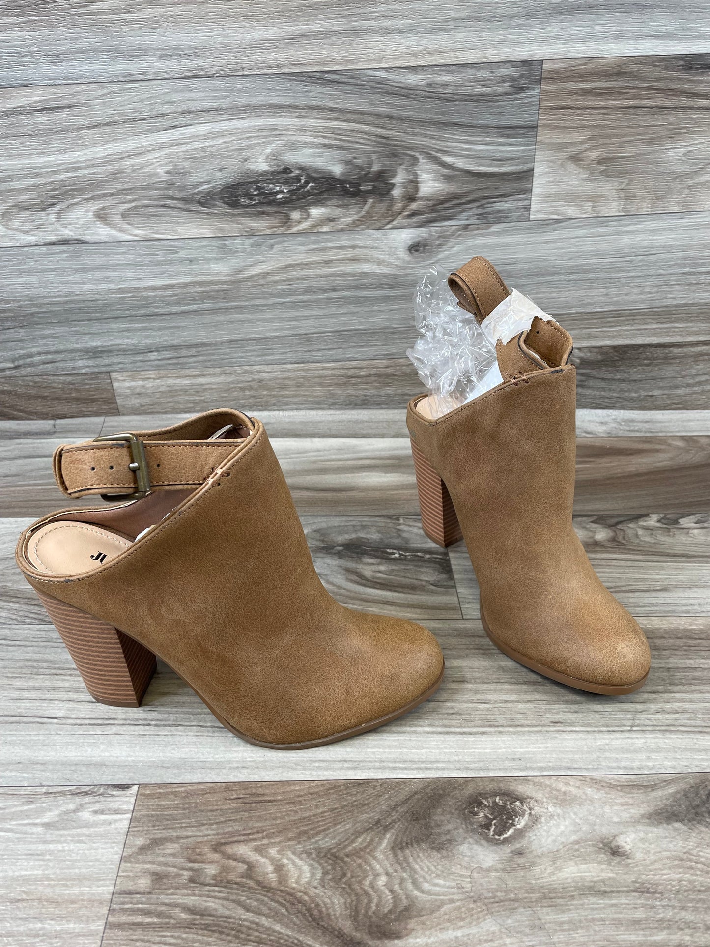 Shoes Heels Block By Just Fab In Tan, Size: 10