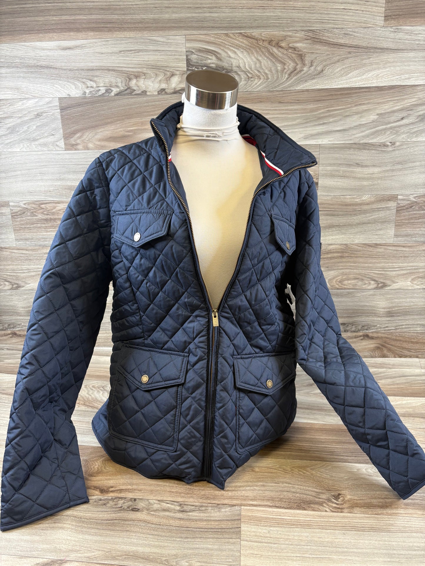 Jacket Puffer & Quilted By Tommy Hilfiger In Navy, Size: L